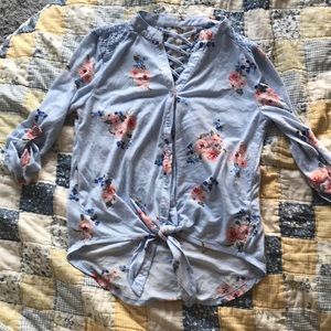 Blue button up shirt